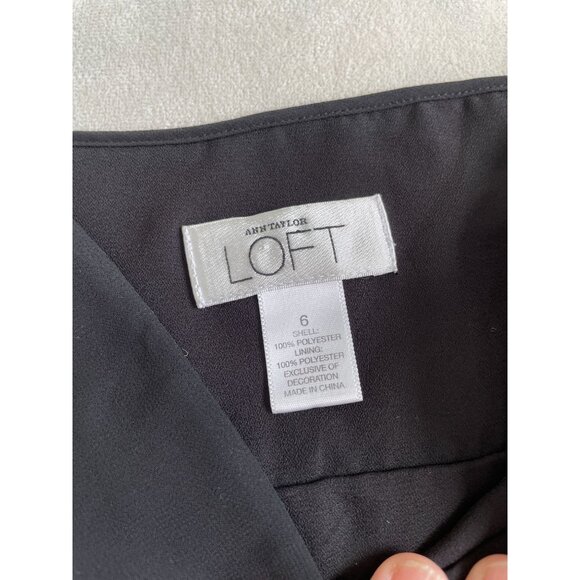 Ann Taylor Loft Sleeveless Black Dress With Silver Embroidery Size 6 Whimsigoth - Picture 3 of 8